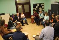 graduate students drum circle